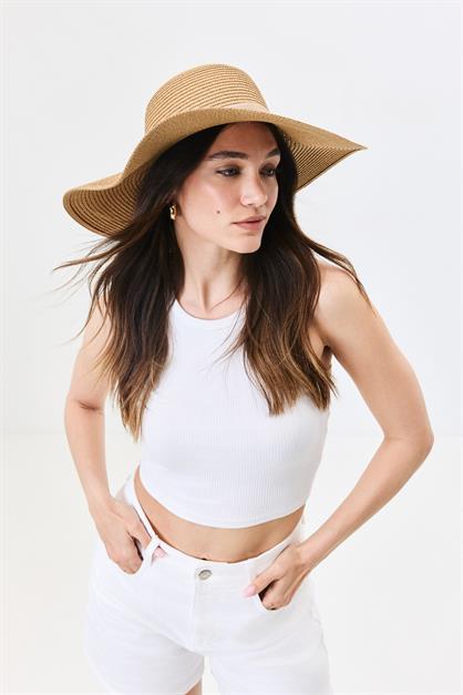 Wide Brim Straw Beach Hat Y25730-02