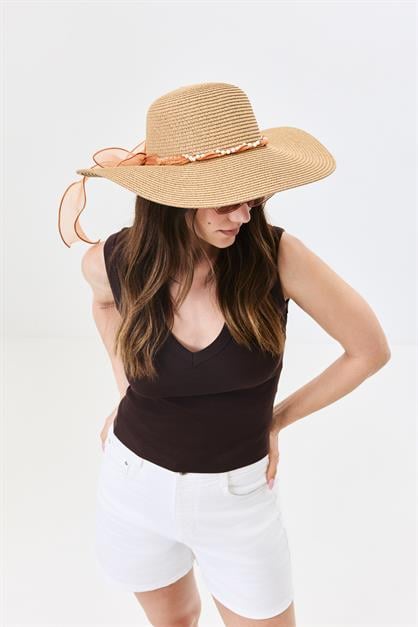 Wide Brim Straw Beach Hat Y25730-09
