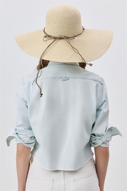 Wide Brim Straw Beach Hat Y25730-01