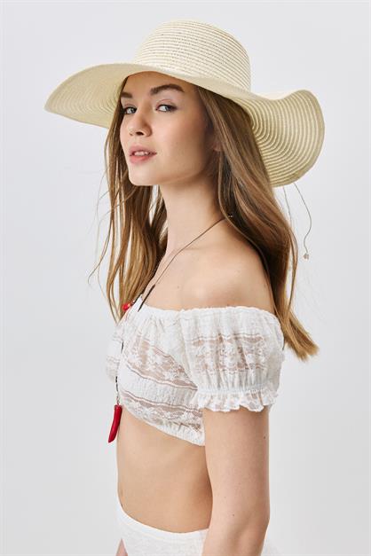 Wide Brim Straw Beach Hat Y25730-05