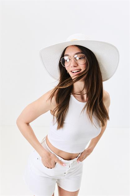 Wide Brim Straw Beach Hat Y25730-04