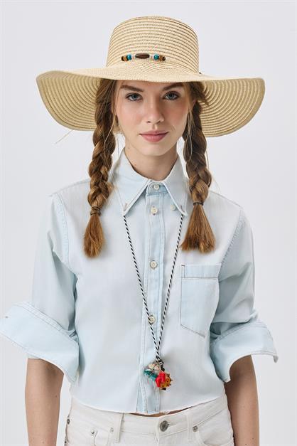 Wide Brim Straw Beach Hat Y25730-03
