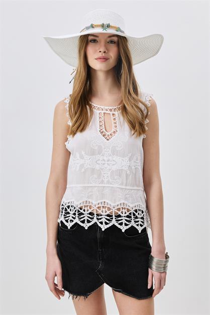 Wide Brim Straw Beach Hat Y25730-14