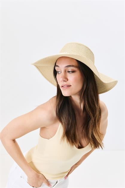 Wide Brim Straw Beach Hat Y25730-09