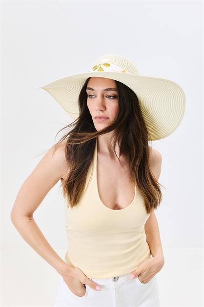 Wide Brim Straw Beach Hat Y25730-11