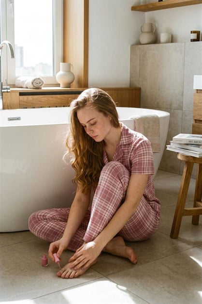 Gömlek Yaka Önden Düğmeli Pijama Takımı Pembe-512196