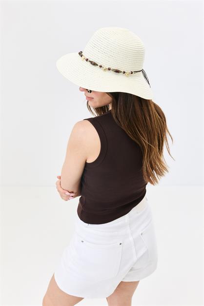 Straw Beach Hat  Y25730-19 Krem