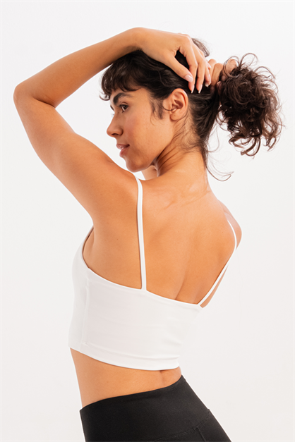 Spica Womens Sports Bra with Thin Straps and Removable Pads