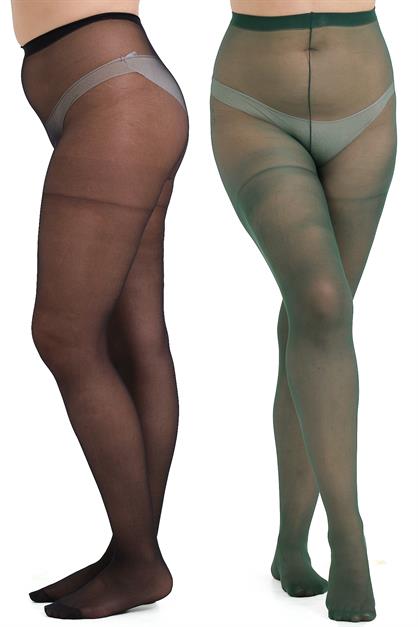 Pack 40  Denier Plus Size Sheer 2s Opaque Pantyhose 