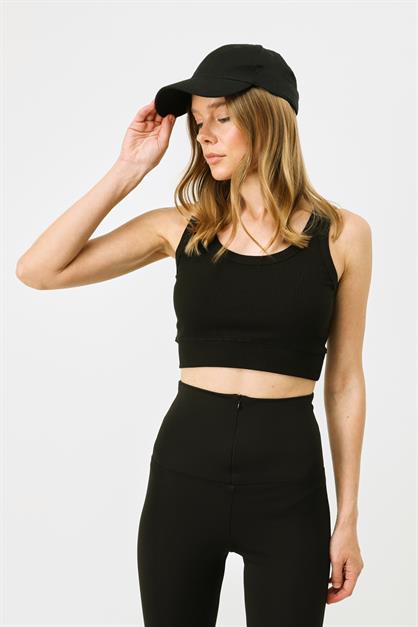 Womens Spaghetti Strap Crop Ribbed Stretch Knit Tank Top 926