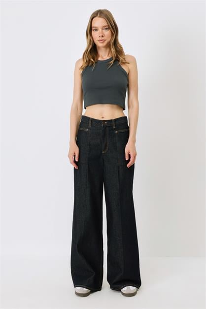 Womens Halter Neck Ribbed Stretch Crop Tank Top 925