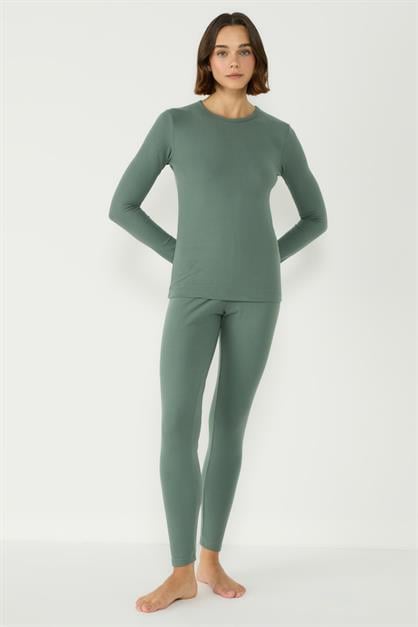 Womens Long Sleeve Crew Neck Thermal Set 405152 