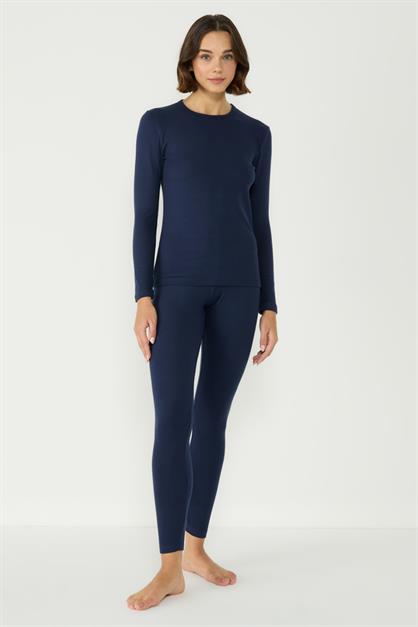 Womens Long-Sleeve Round Neck Thermal Pajama Set 405152 