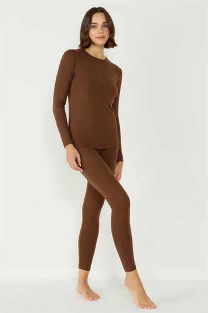 Womens Long Sleeve Crew Neck Thermal Set 405152 