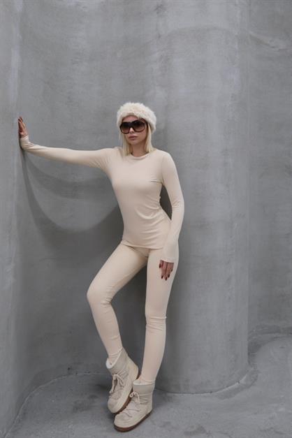 Womens Long Sleeve Crew Neck Thermal Set 405152