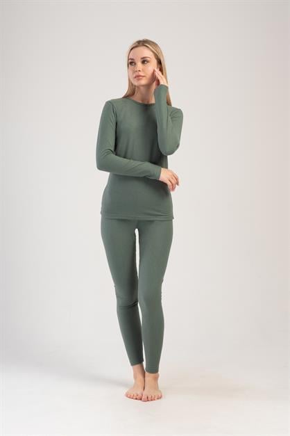 Womens Long Sleeve Crew Neck Thermal Set 405152 