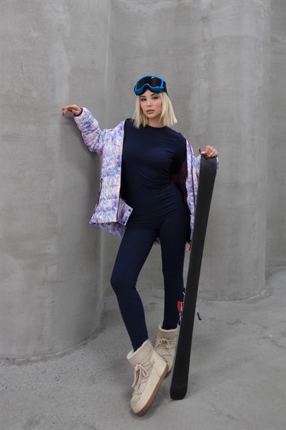 Womens Long-Sleeve Round Neck Thermal Pajama Set 405152 