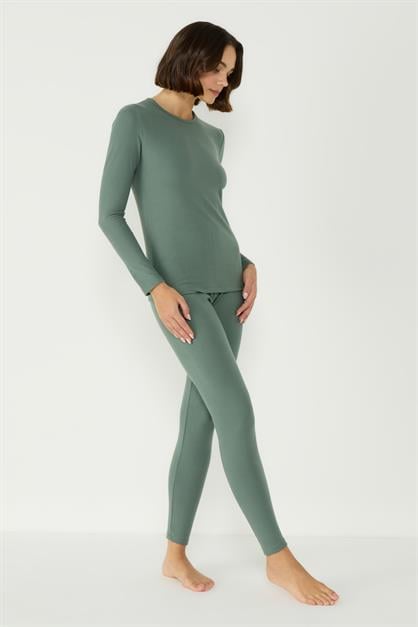 Womens Long Sleeve Crew Neck Thermal Set 405152 