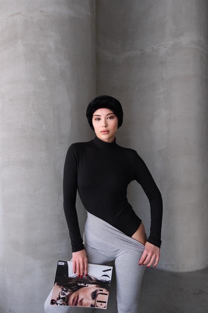 Kadın Yakalı Çıtçıtlı Termal Body 405155 / 409004 Siyah
