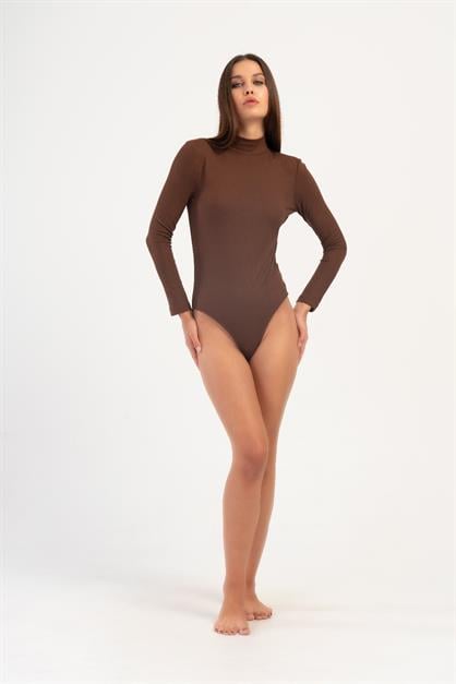 Kadın Yakalı Çıtçıtlı Termal Tulum 405155 Kahverengi