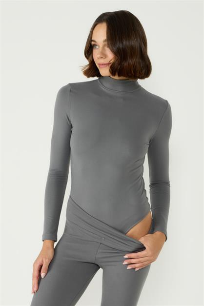 Kadın Yakalı Çıtçıtlı Termal Body 405155 / 409004 Füme