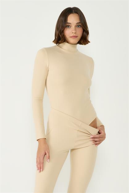 Kadın Yakalı Çıtçıtlı Termal Body 405155 / 409004 Bej
