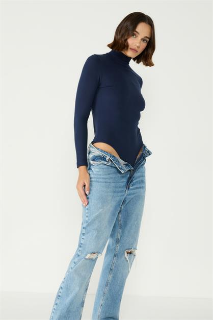 Kadın Yakalı Çıtçıtlı Termal Body 405155 / 409004 Lacivert