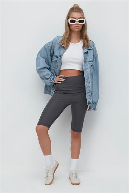 Karyoka High-Waisted Knee-Length Sports Shorts Leggings 9412