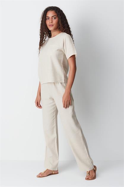 Linen String Strap Tank Set 9160