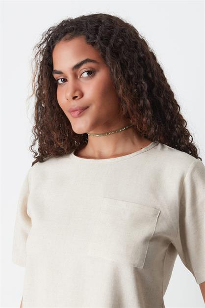 Linen String Strap Tank Set 9160
