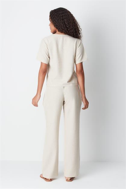 Linen String Strap Tank Set 9160
