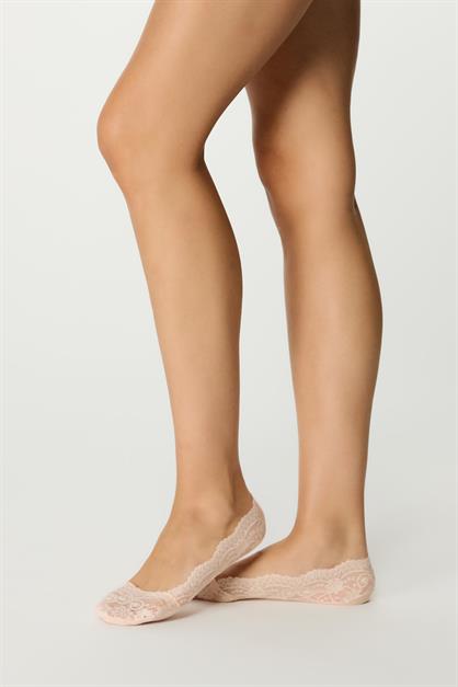 Luna Dantelli Babet Çorap Pudra