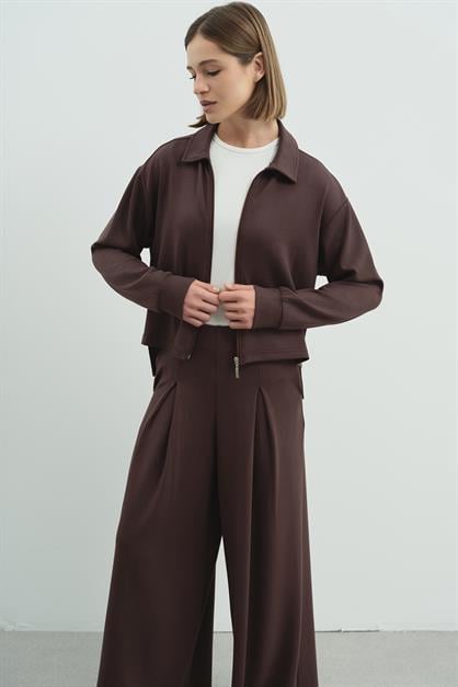 Pure Touch Tek Pileli Pantolon CC7007 Kahve