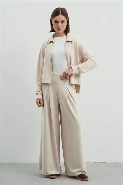 Pure Touch Tek Pileli Pantolon CC7007 Bej