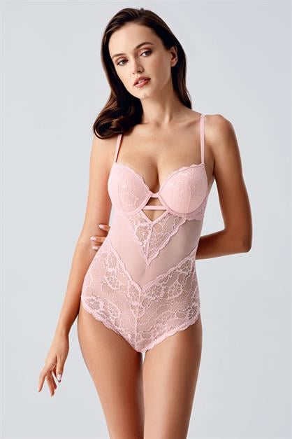 Push Up Bodysuit with Lace Details C15097