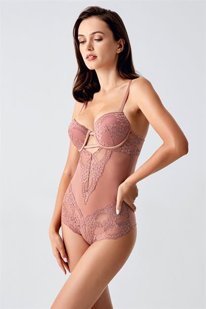 Push Up Bodysuit with Lace Details C15098