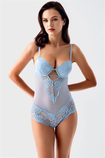 Push Up Bodysuit with Lace Details C15098