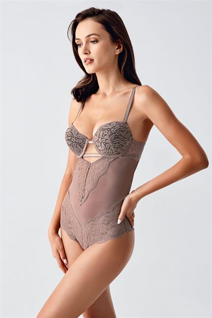 Push Up Bodysuit with Lace Details C15099