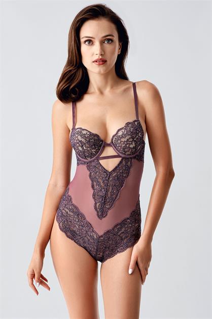 Push Up Bodysuit with Lace Details C15101