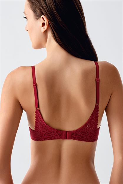 Push Up Dantel Detaylı Sütyen C18345 Bordo