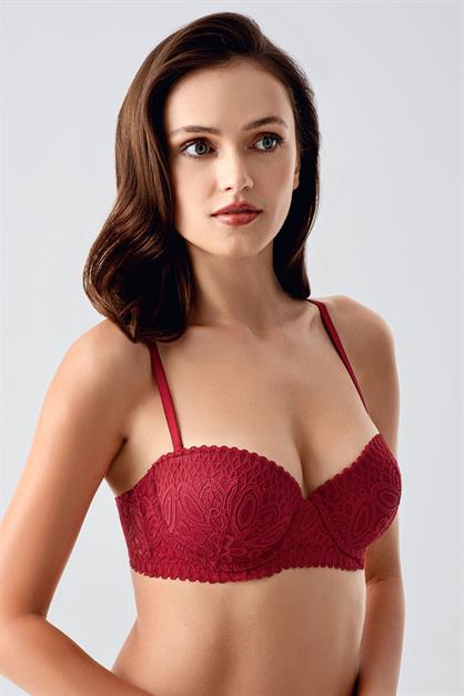 Push Up Dantel Detaylı Sütyen C18355 Bordo