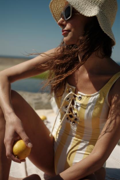 Riveted Front Tie Swimsuit 7780