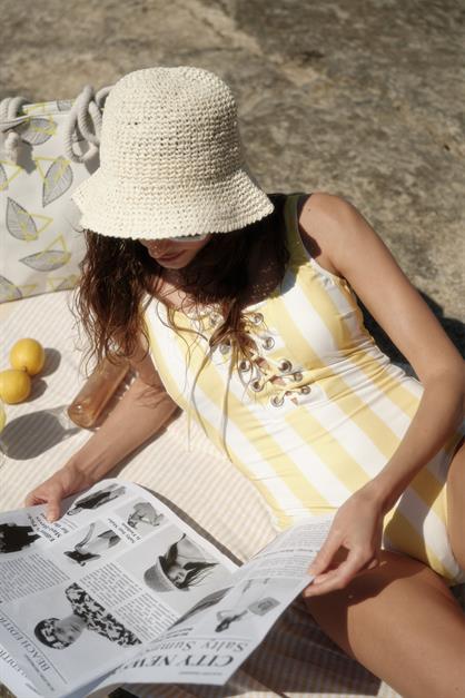 Riveted Front Tie Swimsuit 7780