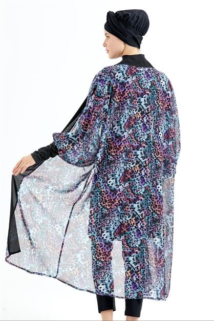 Chiffon Cuff Sleeve Pareo Beach Dress C14304