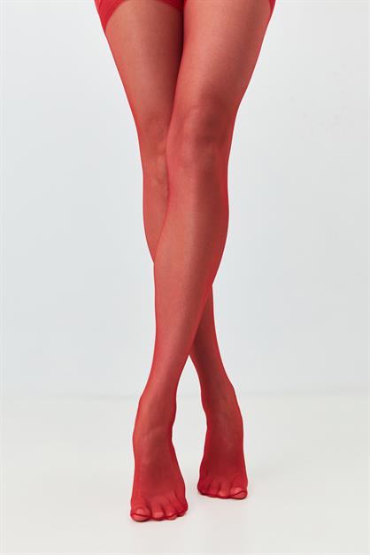 Silikonlu 20 Denye Jartiyer Çorap Kırmızı