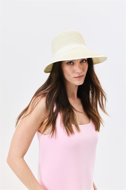 Straw Beach Hat with Visor Y25730-27