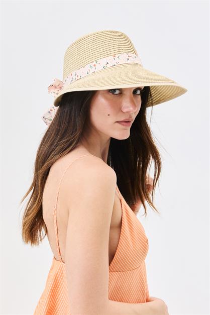 Straw Beach Hat with Visor Y25730-28