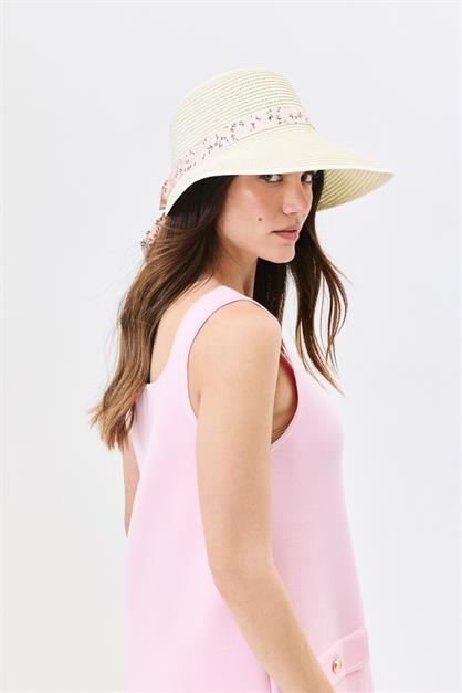 Straw Beach Hat with Visor Y25730-28
