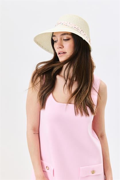 Straw Beach Hat with Visor Y25730-28