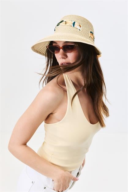 Straw Beach Hat with Visor Y25730-29